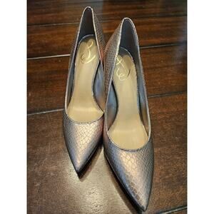 SAM EDELMAN Hazel Pointed Toe Pump Heels Size ll Color Pewter